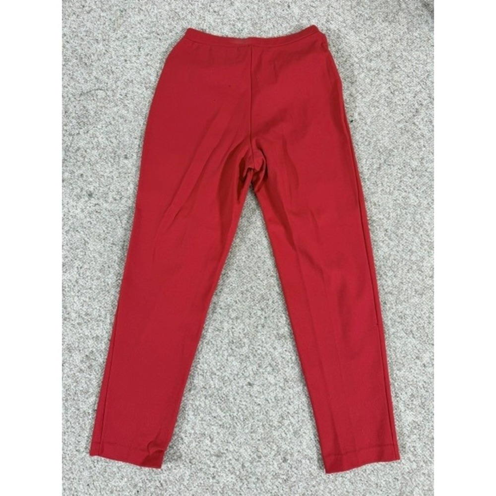Vintage Red Elastic Waist Tapered Leg Pull On Pants Trousers Small Spot